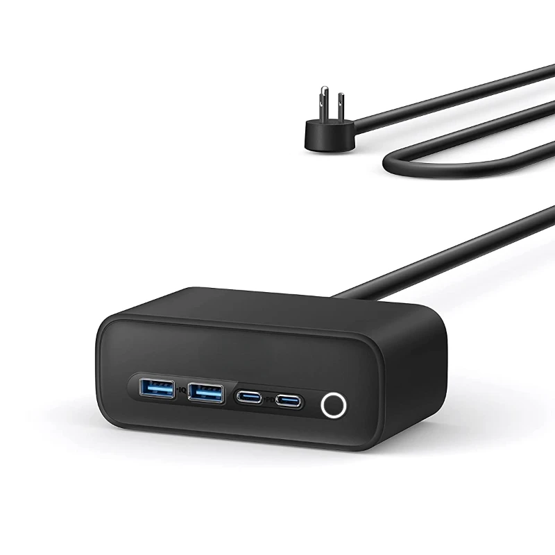 Anker Phantom Black USB C Desktop Charger Station 7-in-1 Portable Travel Outdoor Power Strip Box