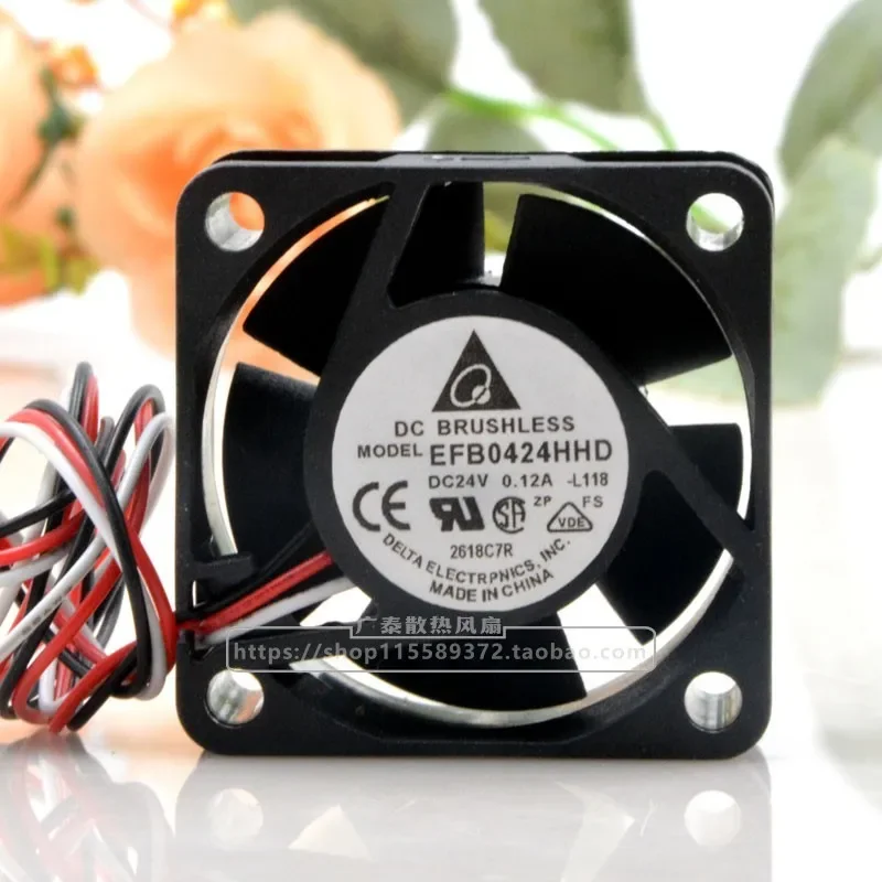 for Original EFB0424HHD 24V 0.12A 4cm 4020 Two Wire Silent Cooling Fan