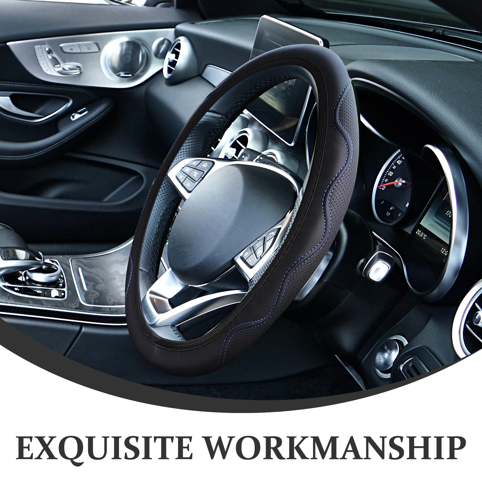 

Steering Wheel Cover Universal Non-Skid Car Steering Wheel Cover For Men Women Trucks Suvs Anti-Slip Comfortable Grip Stylish