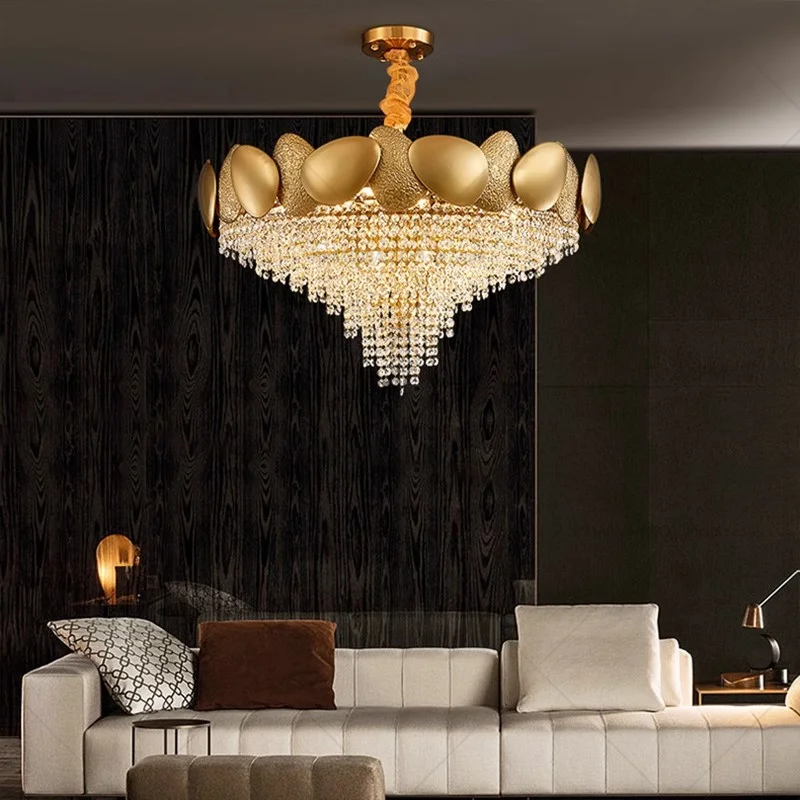 

Post-Modern Crystal Chandelier Light Luxury Simple Creative Villa Hotel Project Bedroom Restaurant Lighting Lighting Living Room