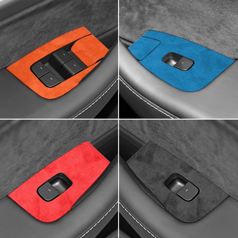 

For Tesla Model 3 2019-2023 / Model Y (2019-2024) Top Suede Window Control Panel Sticker Car Interior Custom Tuning Accessories