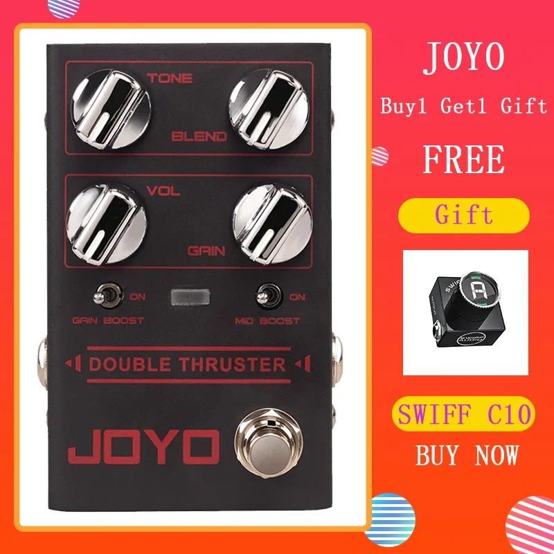 

JOYO R-28 Double Thrust Bass Guitar Pedal High Gain Overdrive Bass Pedal with Independent Mid Frequency Guitar Parts & Accessory