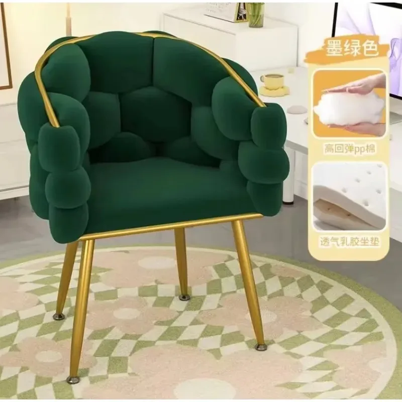 

Light Luxury Makeup Chair High-end Velvet Makeup Chair Cyber Popular Nail Art Chair Living Room Dressing Table Stool
