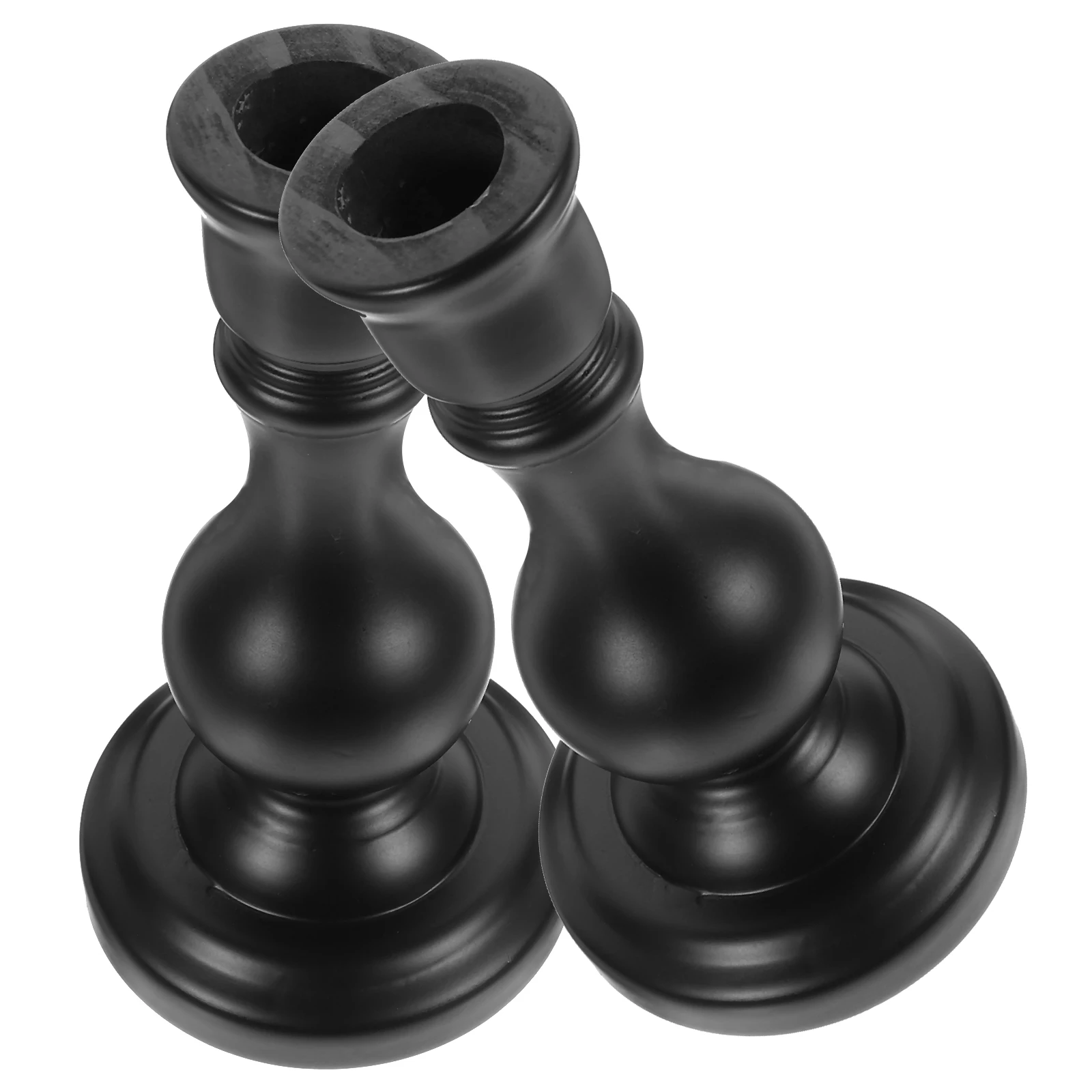 

2pcs Wooden Candlestick Decorative Rustic Holder For Home Living Room Bedroom Farmhouse Tabletop Decor Party Wedding