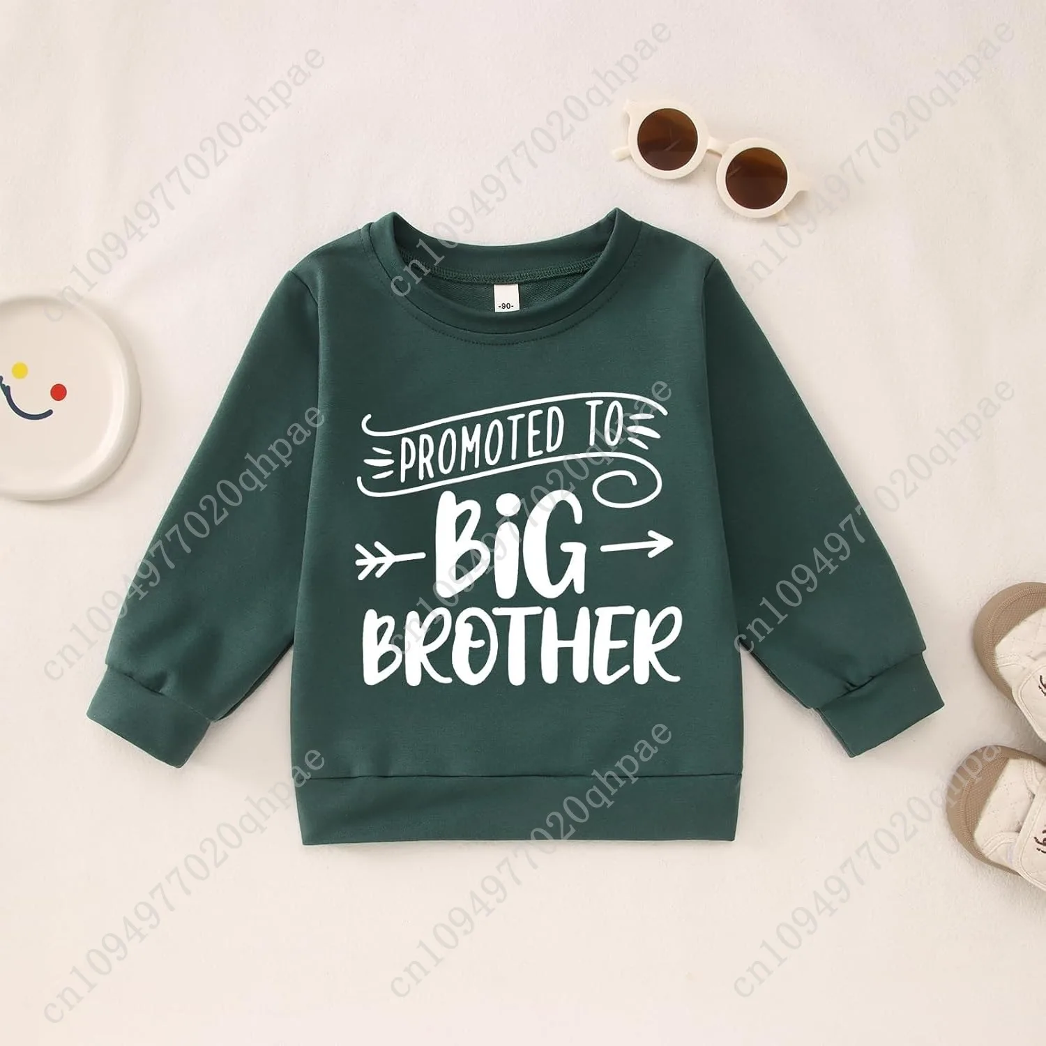 تمت ترقيته إلى Big Brother، سويت شيرت للأطفال الصغار، بلوفر بأكمام طويلة، قميص Big Bro Top Fall Clothes #5