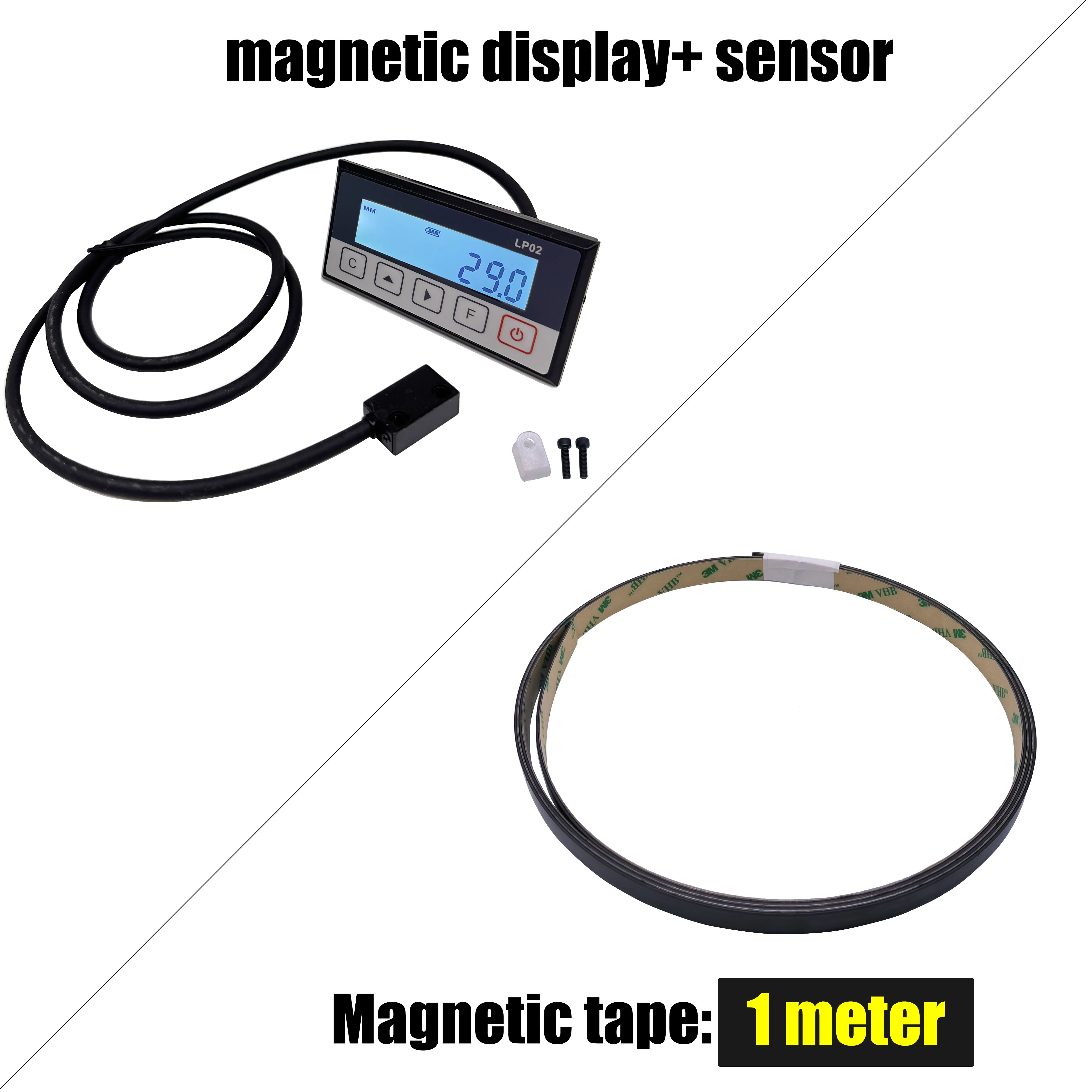 LP02 Magnetische Skala DRO Display Integrierte Embedded Magnet Messung System Magnetische Band mit Fleck Gürtel Profil Holzbearbeitung