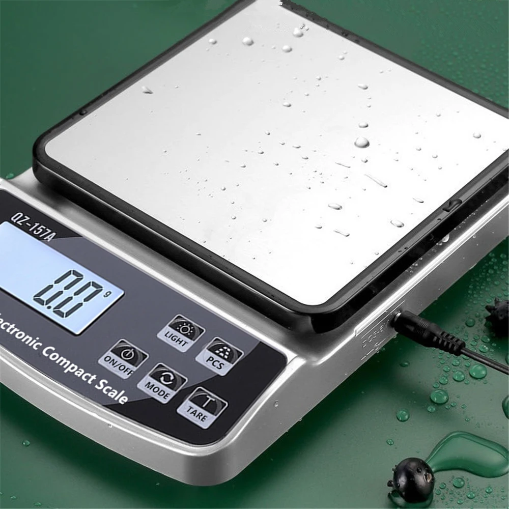 15KG/10KG/3KG Digital Kitchen Scale Waterproof Food Scale USB Charge Smart Electronic Scale Multifunction Weighing Coffee Scale