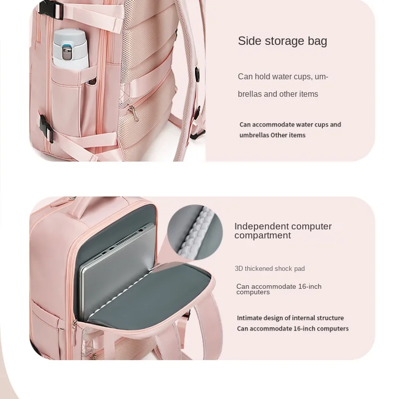 Expandable Luggage for Airplane Travel Dry and Wet Separation Backpack Large Capacity Student Backpack Laptop Bag for Women Men