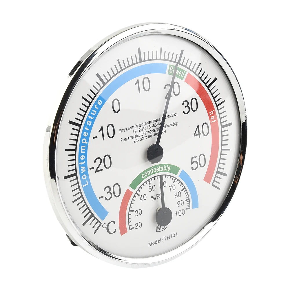 Mini Round Pointer -30-50 ° Temperature Meter Thermometer Hygrometer Thermo Analogue Humidity Room Climate Control Inside