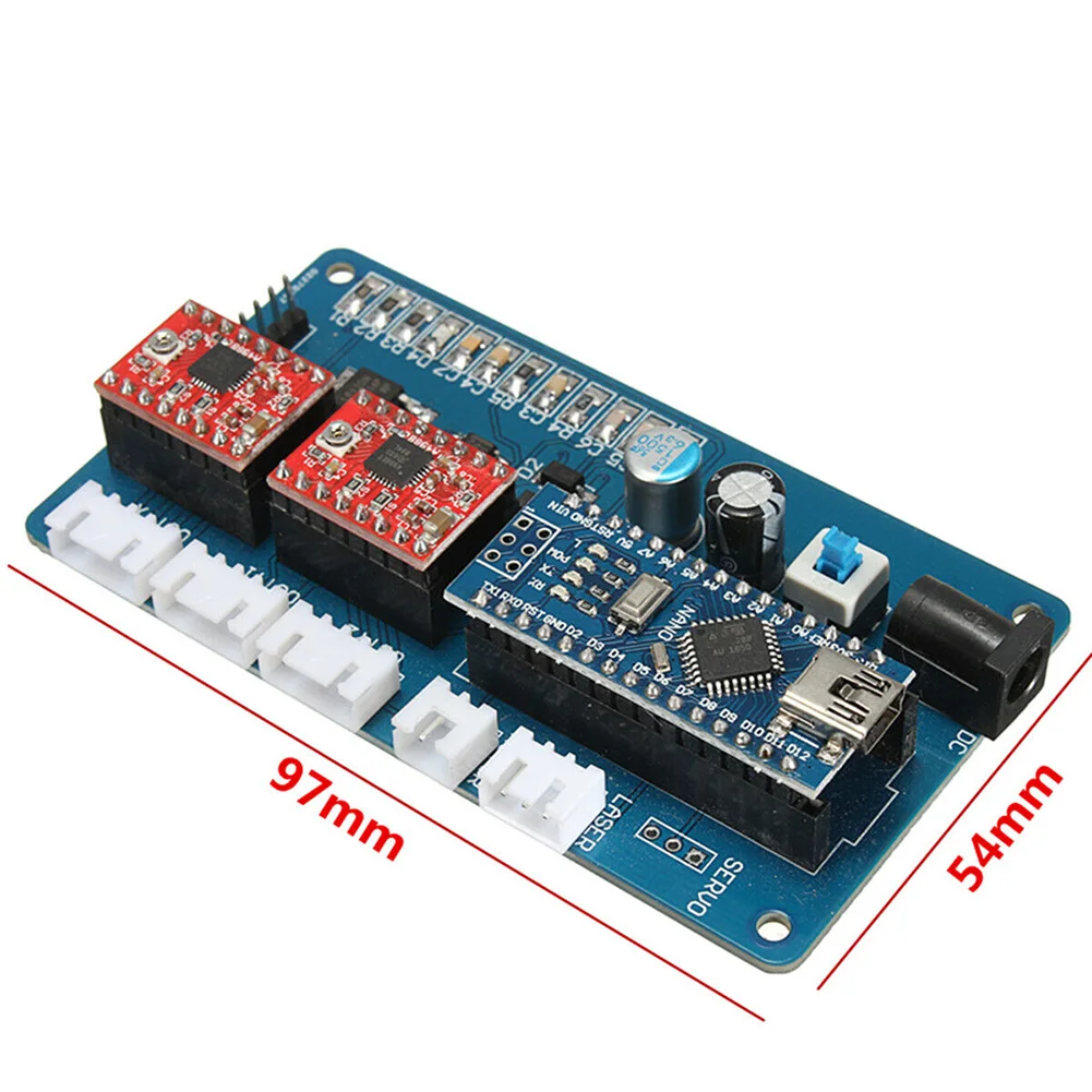1pcs Stepper Motor Control Board Driver 2-Axis For DIY La Ser Engraver For Benbox GRBL 12V 2A USB Interface Stepper Motor Driver
