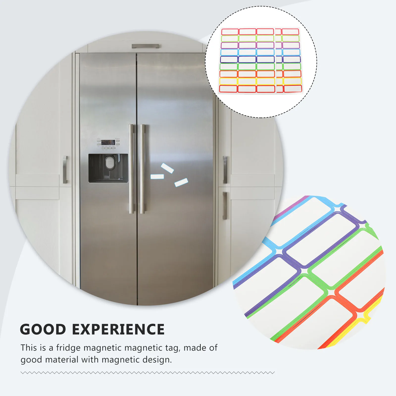 

54pcs Magnetic Label Sticker Dry Erase Reusable Removable Fridge Memo For Home Kitchen Office Organizer Multi-Function Name