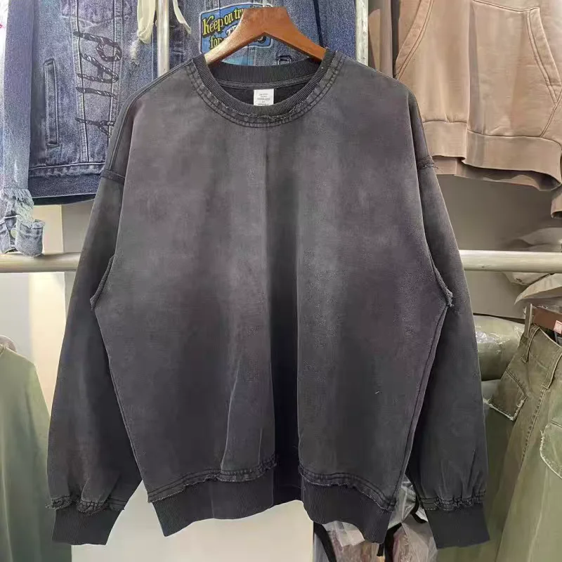 

100% хлопок, толстовка с круглым вырезом в стиле ретро, мужская толстовка большого размера, зима-осень, модные повседневные уличные топы