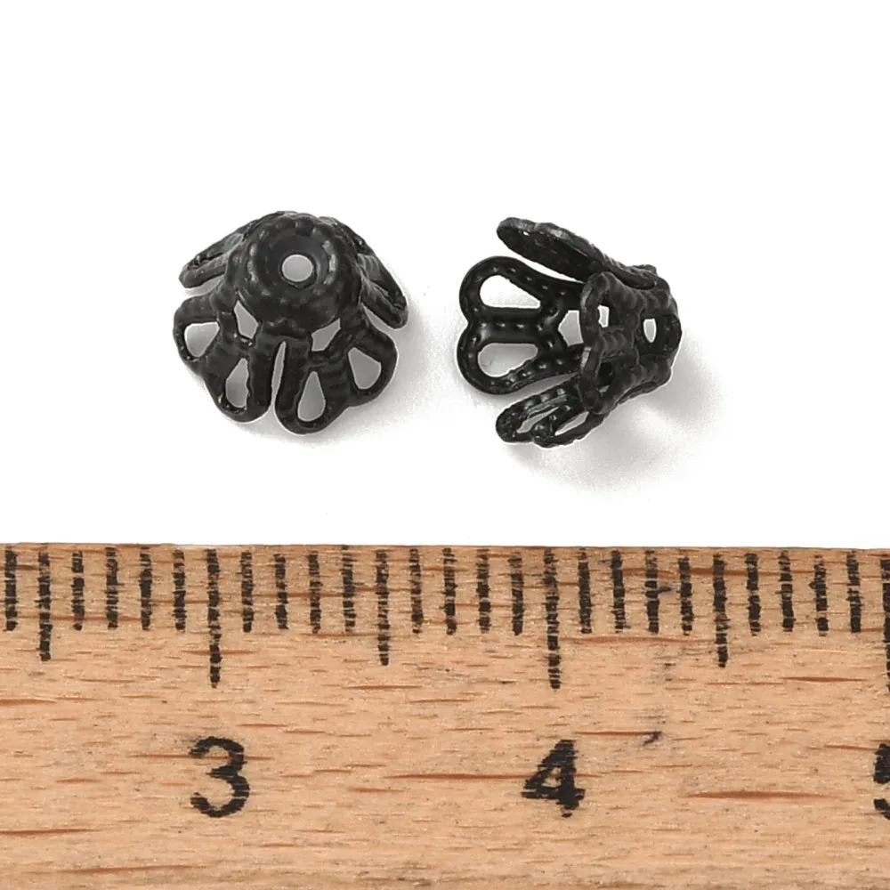 100Pcs 304 Stainless Steel Flower Bead Caps Floral Bead Spacer for DIY Bracelet Necklace Pendant Earring Making