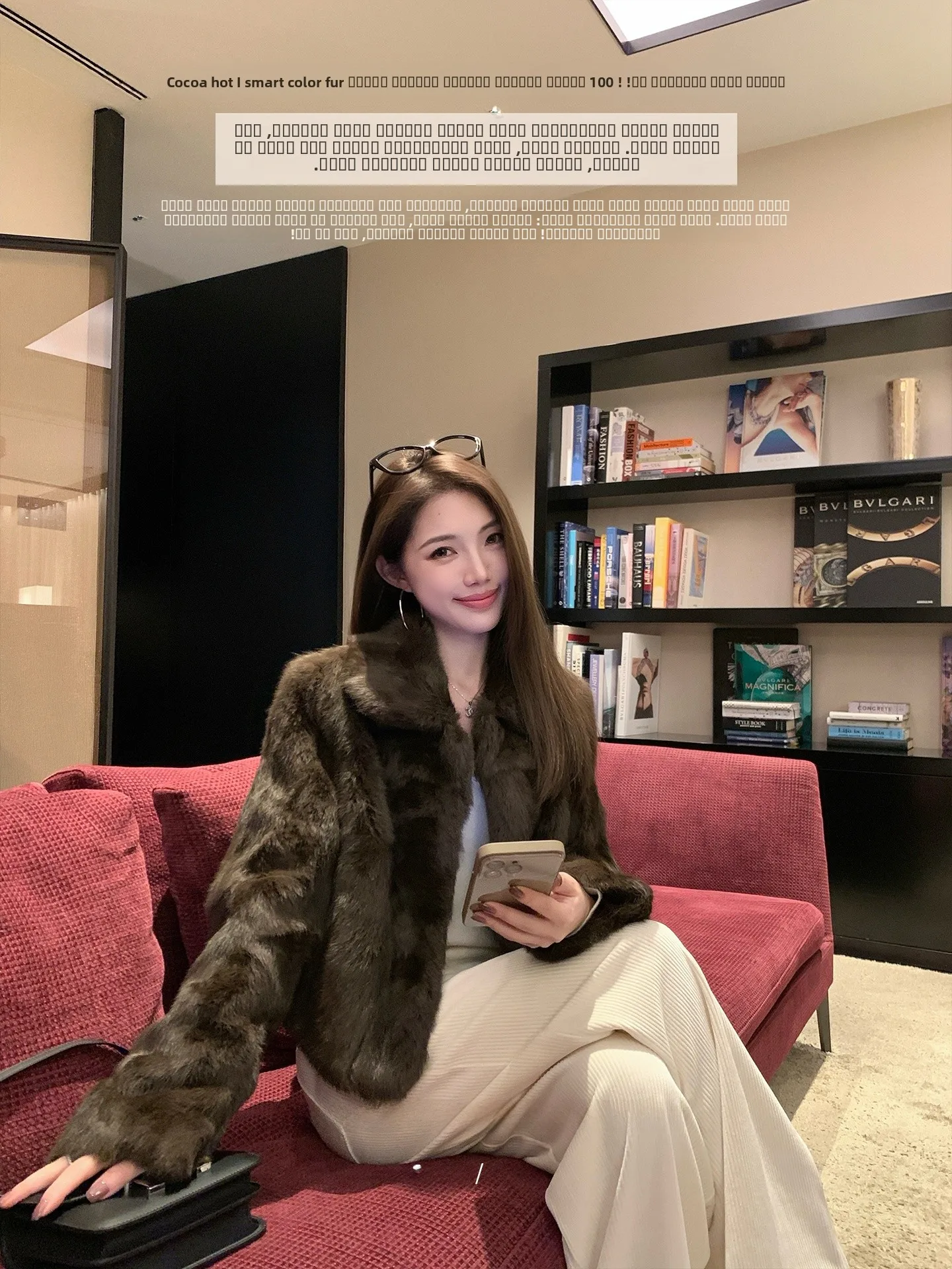 

Экологичная женская шуба из кроличьего меха Bla Bean Humming Suede Thousand Golden Rabbit Double Version Fur Outerwear