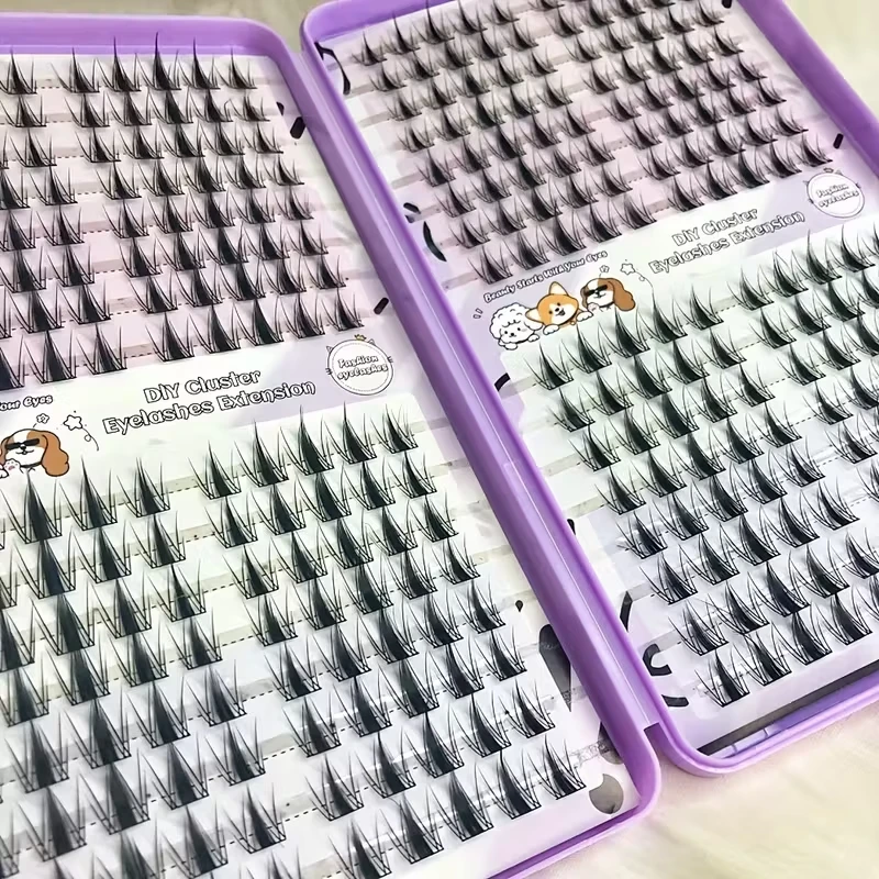 Kępki rzęs Manga Sharp 320 sztuk, długość 13mm, smukłe koreańskie kępki rzęs do makijażu, rzęsy w stylu azjatyckim wielokrotnego użytku, dla początkujących. — 2