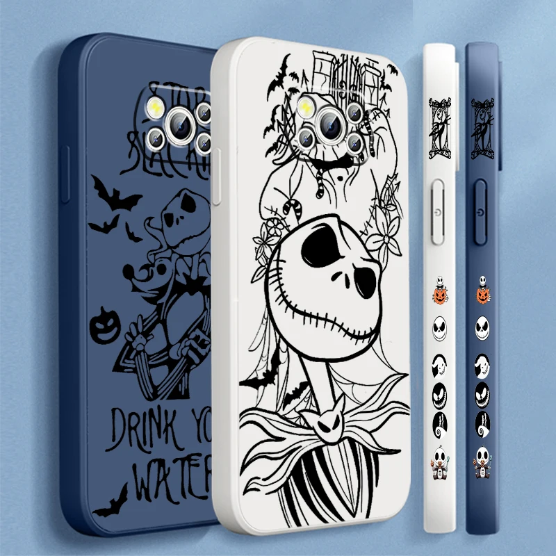 

The Nightmare Before Christmas Liquid Left Rope For Xiaomi Mi Poco X6 X5 X4 X3 M6 M5 M5S M4 M3 F5 F4 F3 C65 C55 C40 Pro 5G 4G