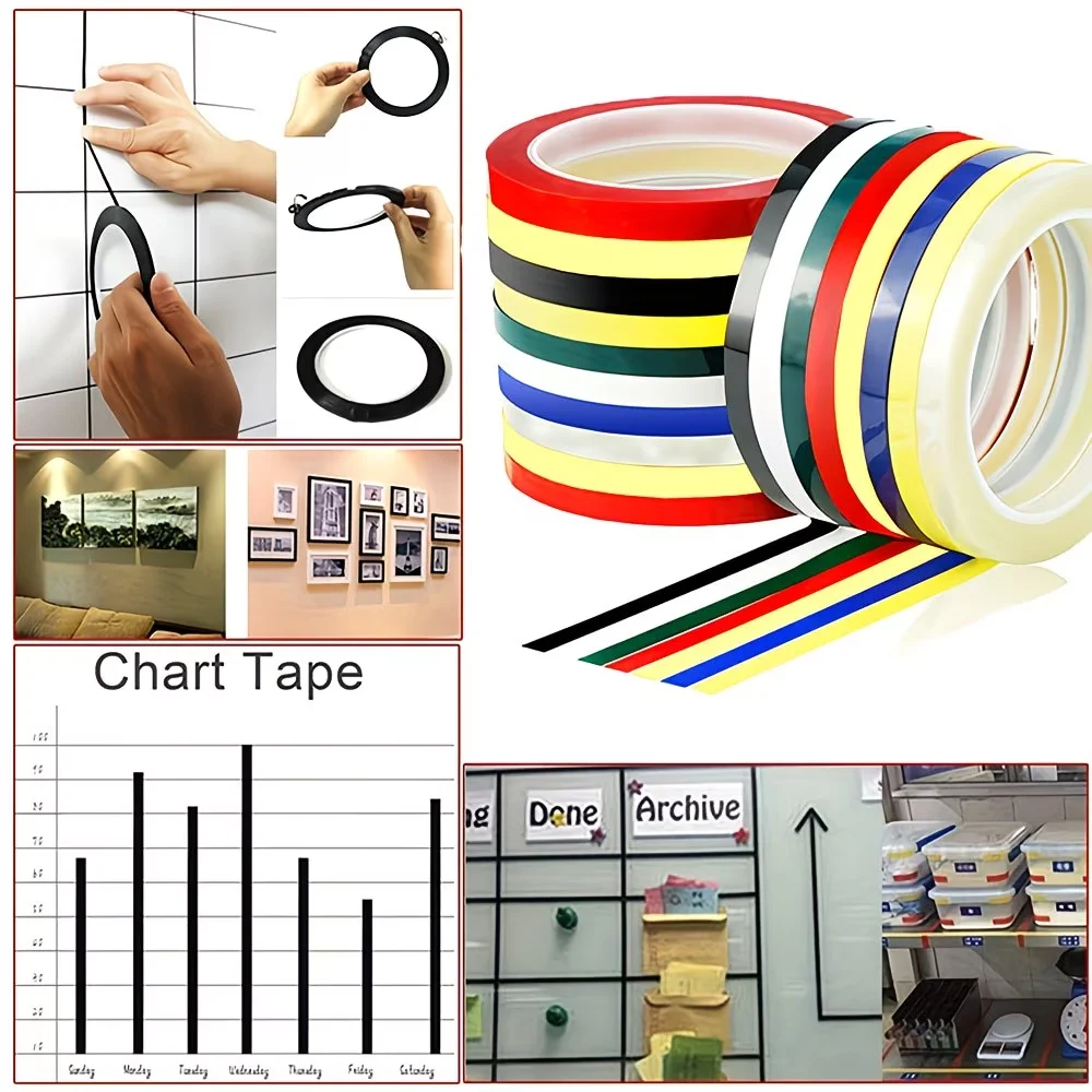 Masking Tape Thin - 5 Rotoli di Nastro per Lavagna,