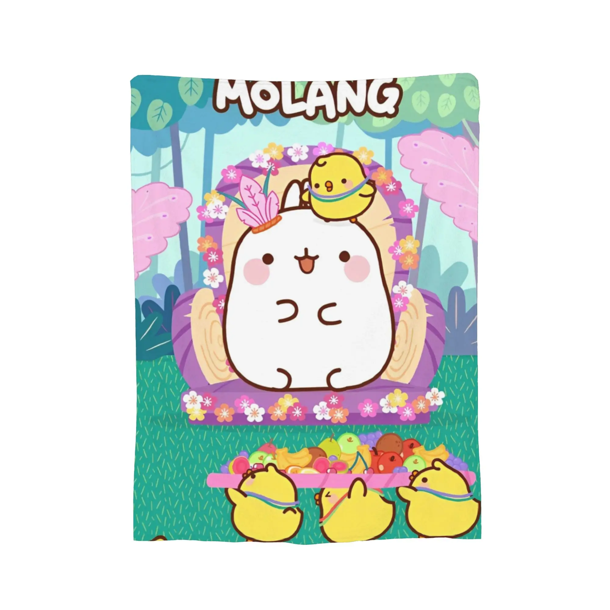 Molang Kawaill Rabbit Merch Blanket Warm Cozy Fluffy  Throw Blankets for Sofa 50x60 Inches Multiple Sizes Throws And Blankets
