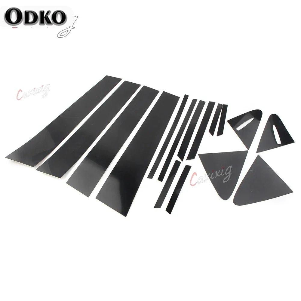 16Pcs Gloss Black Stickers For TOYOTA Corolla Sedan 2020-2022 Door Trim Pillar Posts Cover Decoration Car Accessories