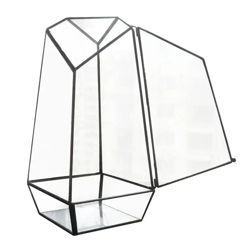 

Geometric Terrarium Modern Handmade Glass Planter Pot With Door 25cm Handmade Glass Planter Pot Small Geometric Terrarium