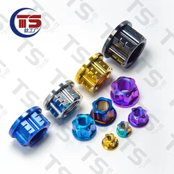 TS 2pcsM5 M6 M8 M10 M12 M14 M16 M18 M20Titanium Nuts Torx Flange Nut Hexagon for Bike Motorcycle Titanim Fastener Pitch 1.25/1.5