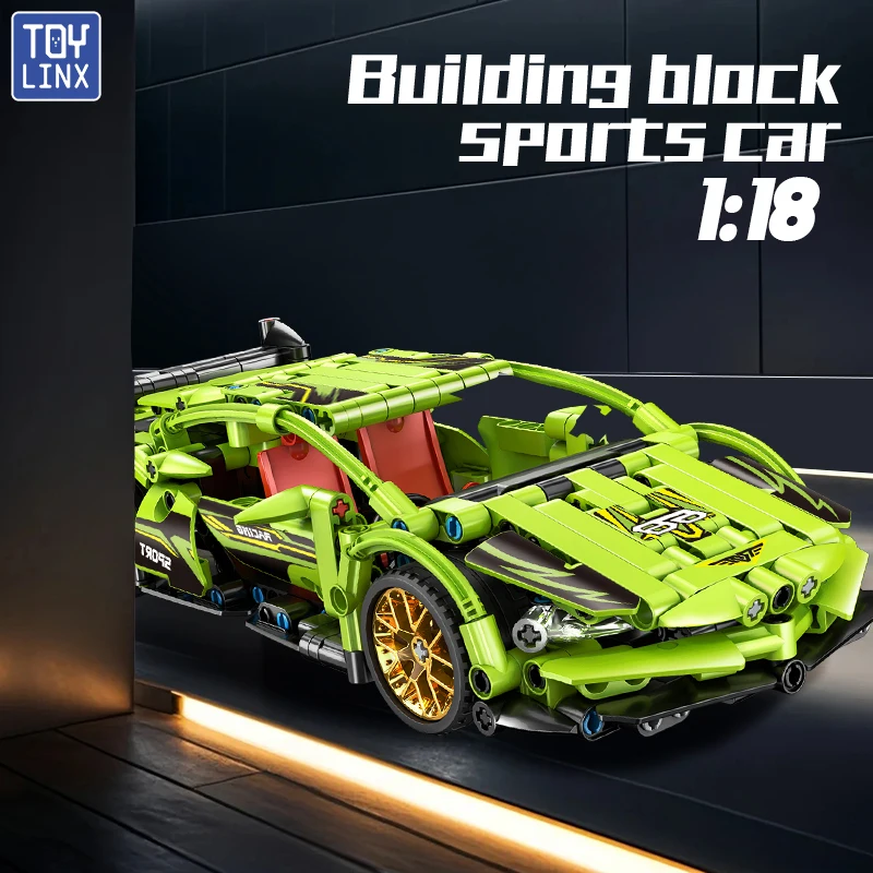 

1:18 McLaren Pullback Car 425 шт. для раннего обучения, развитие, интеллект, собранные игрушки для детей, рождественский подарок