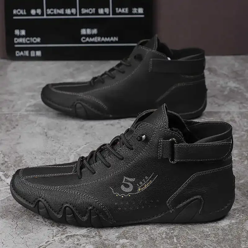 High-cut Ecoleather Men's Sneakers Black And White Basketball Tenis Originals Men's Shoes Quality Sneakers Sports Pas Cher