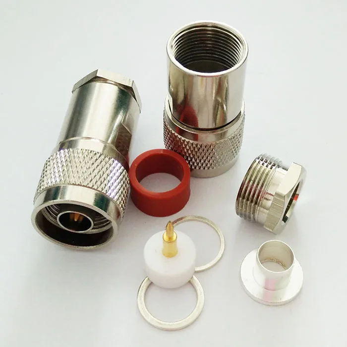 Conector coaxial JXRF L16 Tipo N cabeça macho para LMR400, RG6, RG8, RG213, 7D-F e RG58
