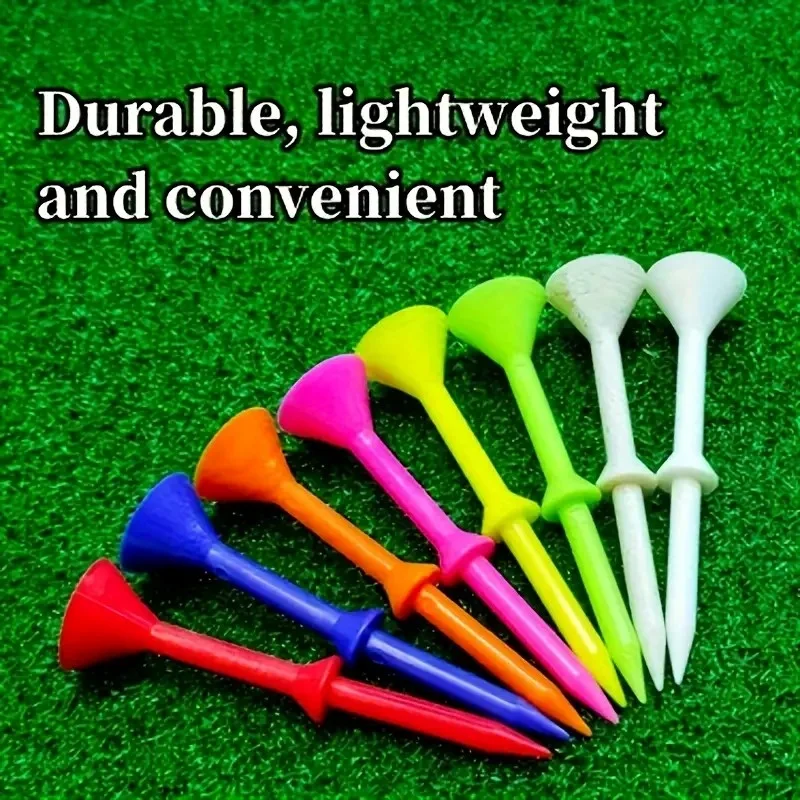 

50Pcs Golf Nail 3 1/4 Inch 83mm Ball Tees Durable PVC with Support Golf Tees 5 Color for Golfer Practice Driving Range Acc