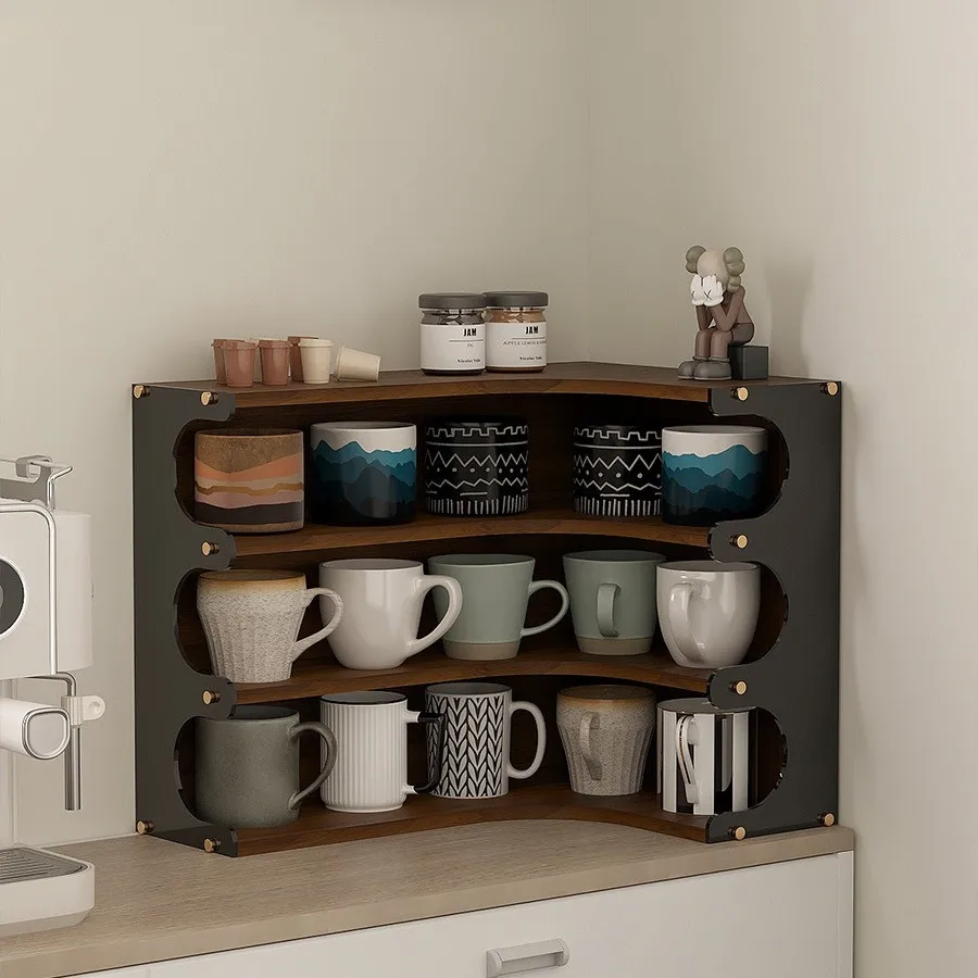 

Corner cup holder, cup storage rack, coffee arrangement, water cup