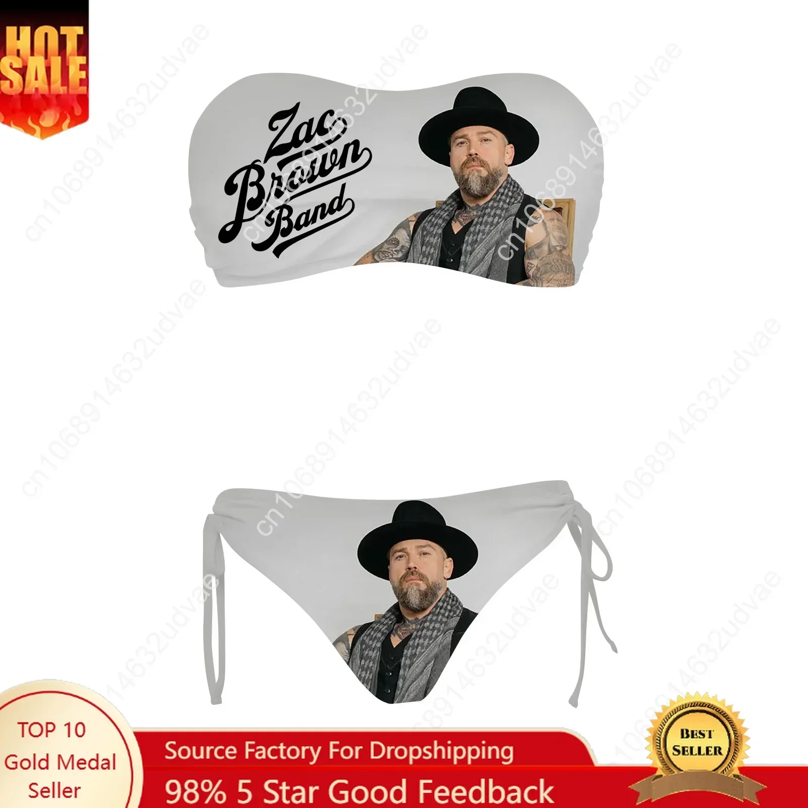 Zac Brown Swimsuit Womens Drawstring Two Piece Set Bathing Suits Personalized Swimwear Pool Party Bikini Customize Beachwear