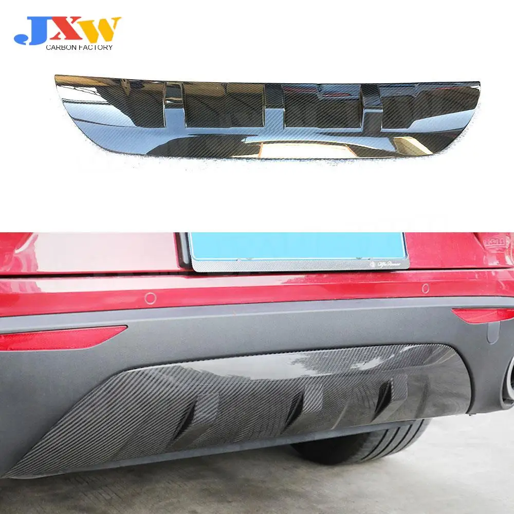 

Carbon Fiber Rear Lip Diffuser Trim For Alfa Romeo Stelvio 2017 2018 2019 Fins Shark Bumper Cover Car Styling FRP