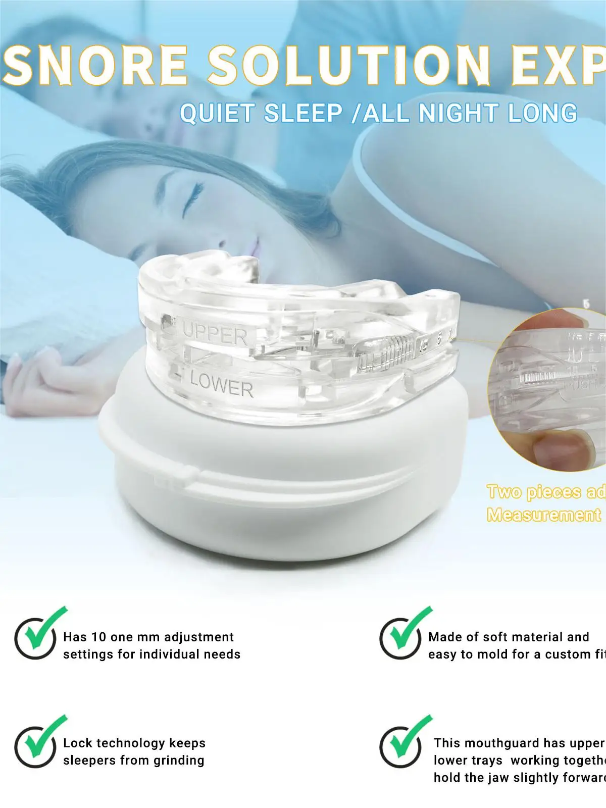 Adjustable Anti Snoring Device Night time Anti Grinding Braces Anti-snore Mouthpiece