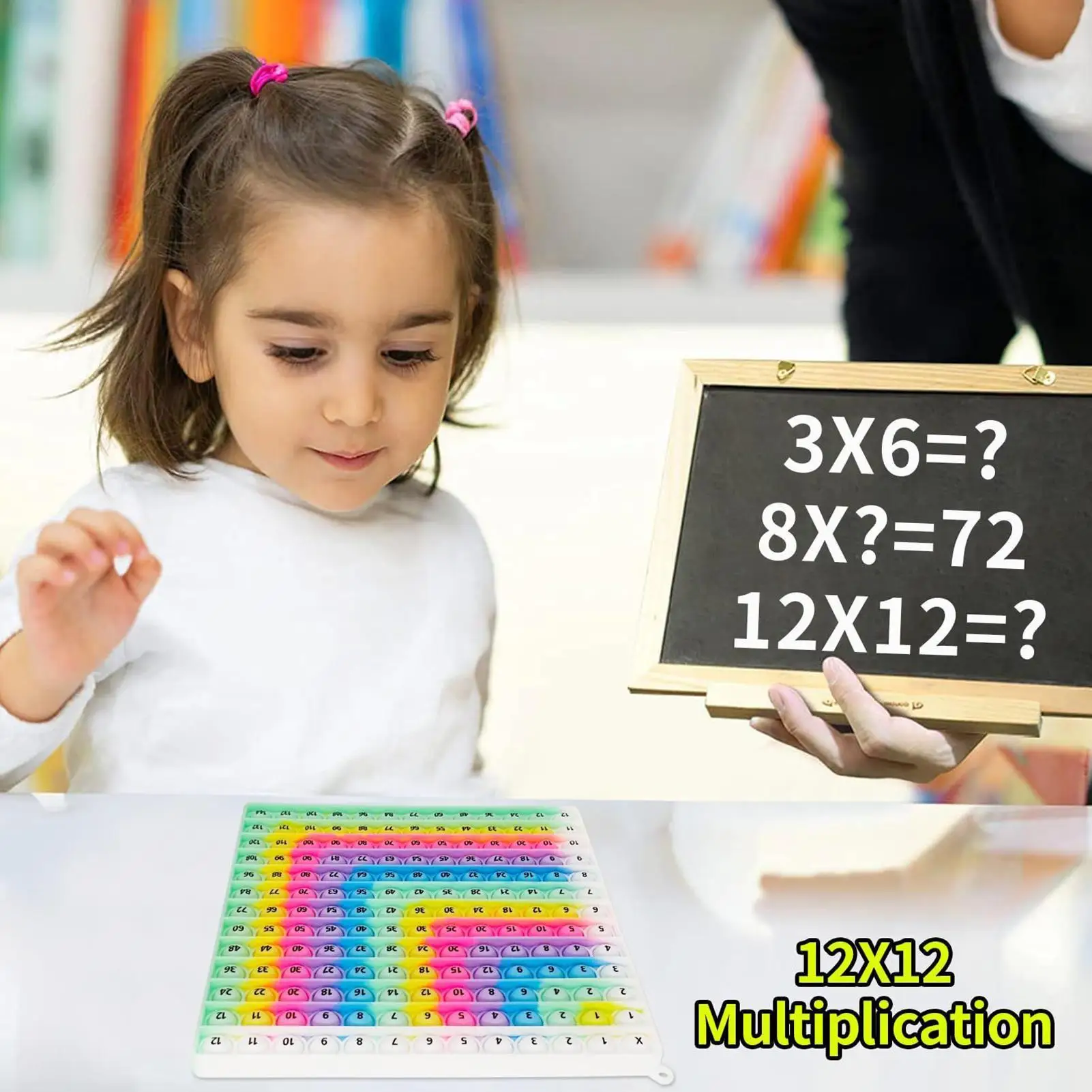 Juguete antiestrés de matemáticas, tabla de multiplicación, juguetes educativos de silicona, juego de mesa de matemáticas de arcoíris para estudiantes, niños pequeños