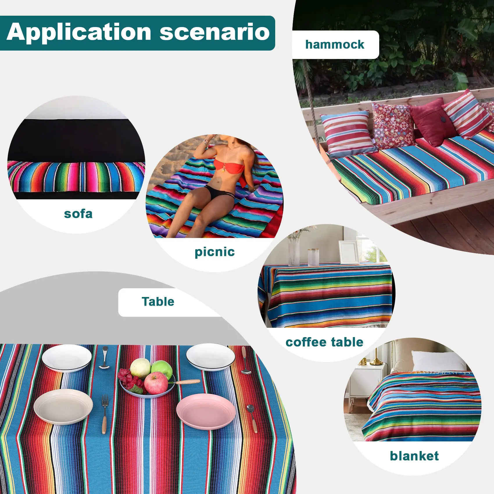 

YY37 Мексиканское одеяло Сарape Коврик для пикника Плед Скатерть Hot Rod для вечеринки по йоге, 120X180 см