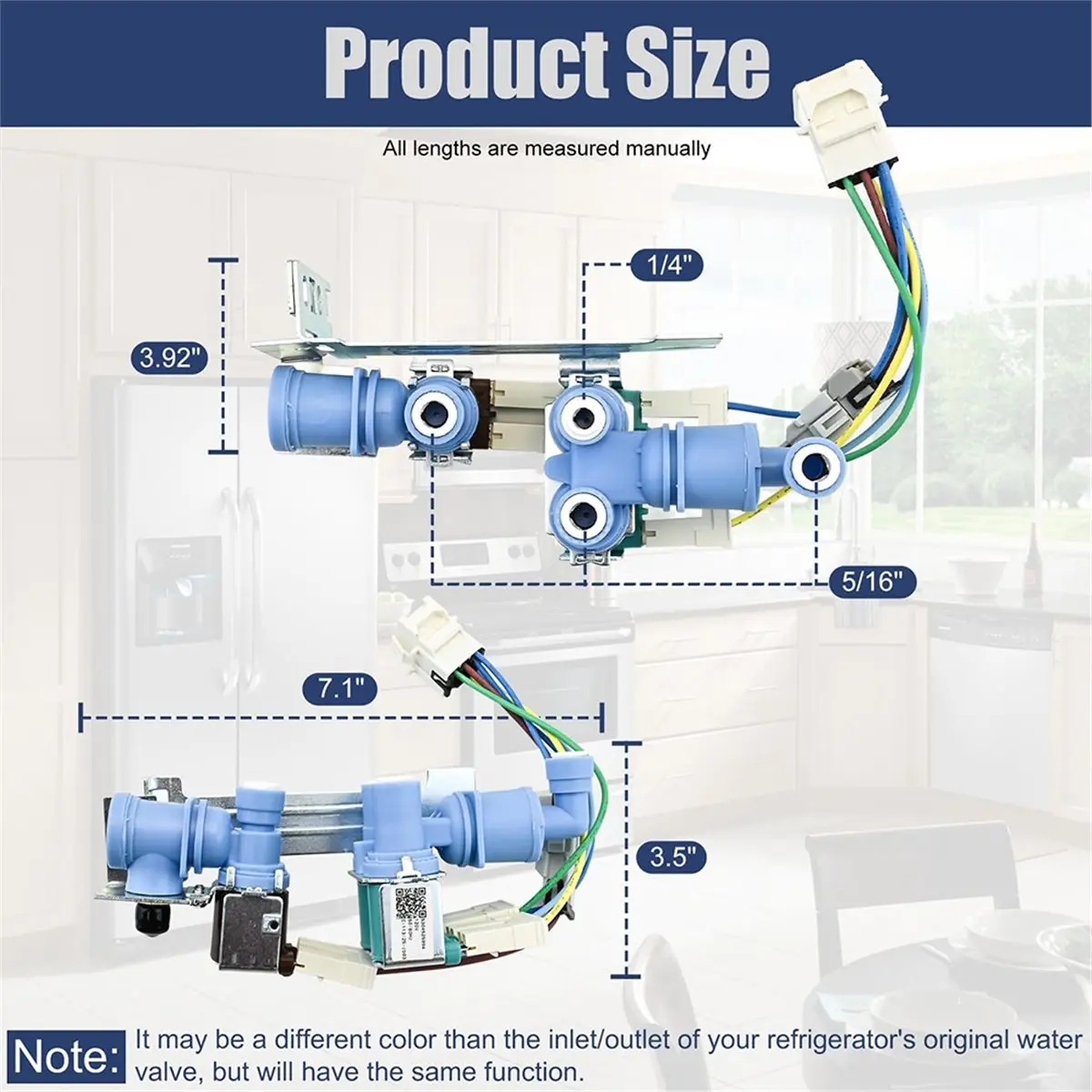

(ABZD) 5304538492, 5304525994 Впускной клапан для воды холодильника Frigidaire, White-Westinghouse FRSS2623AD8 GRFN2853AF3