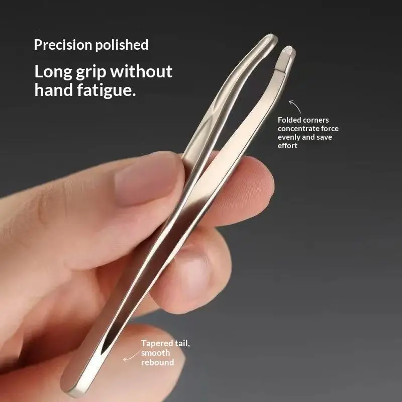 Premium-Pinzette mit rundem Kopf für Augenbrauen- und Gesichtshaarentfernung, nahtlose Clips, Präzisions-Bartclip für kurzes Haar – Detail 7