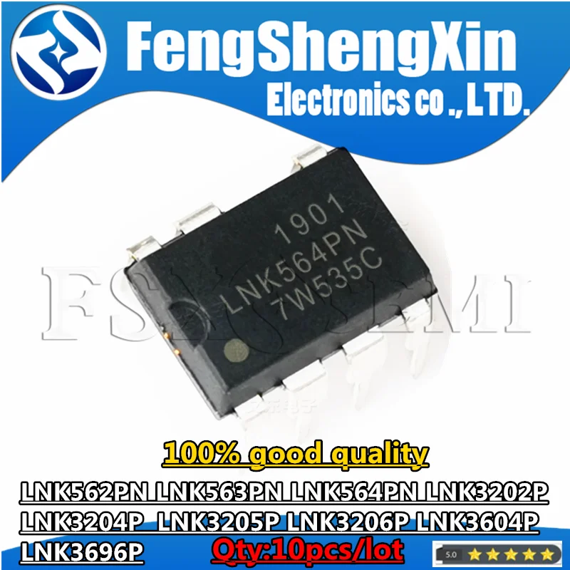 10pcs LNK562PN LNK563PN LNK564PN LNK3202P LNK3204P LNK3205P LNK3206P LNK3604P LNK3696P DIP-7 Chips