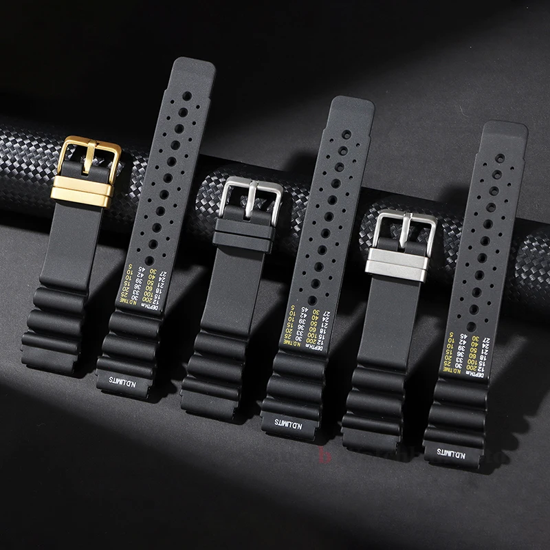 Nd limits mergulhador pulseira de silicone 20mm 22mm 24mm para seiko água fantasma resina masculino esporte relógio banda para casio cidadão promaster