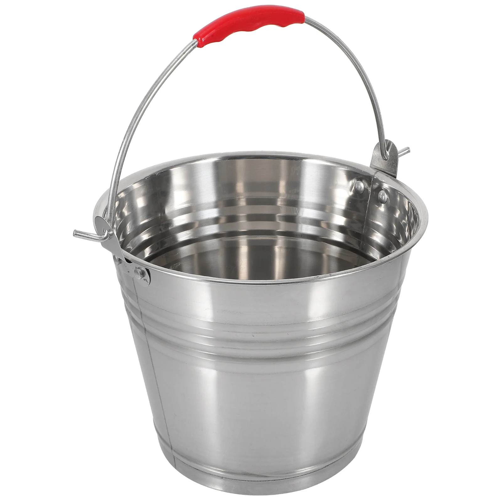 

Tound Small Bucket with Handle Stainless Steel Vases Milk Barrel Collapsible Ice Buckets