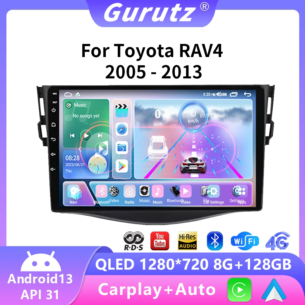 

Автомобильный радиоприемник 2DIN Android 13 для Toyota RAV4 Rav 4 2005-2013, мультимедийный плеер с GPS-навигацией, стерео, DVD, головное устройство