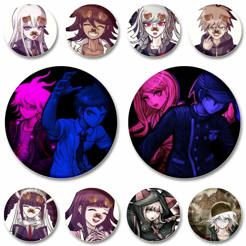 

Anime Game Danganronpa Badge Pins Cartoon Ibuki Mioda Kyoko Kirigiri Kokichi Oma Brooches for Clothes Backpack Souvenir Gifts