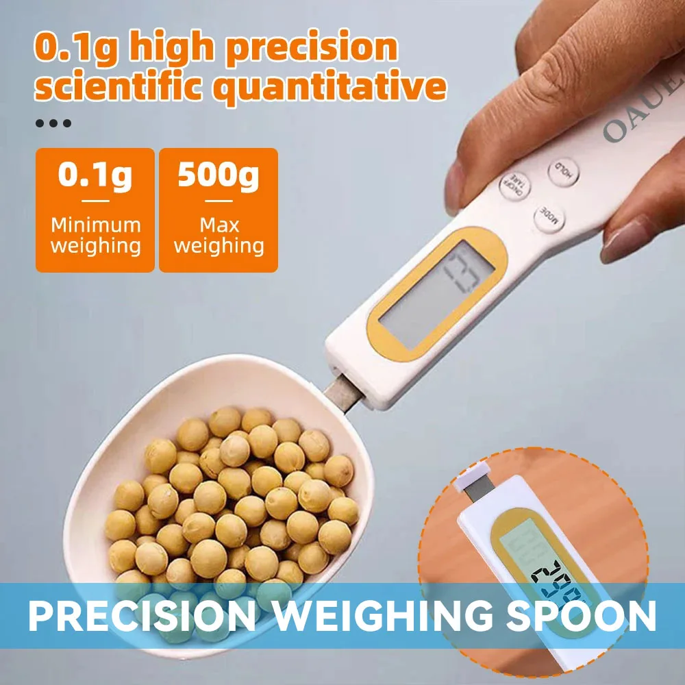 Electronic Kitchen Scale LCD Digital Measuring 500g 0.1g Precise Digital Spoon Food Flour Milk Coffee Scale Kitchen Mini Tool