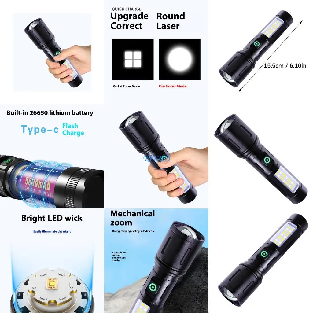 

E15A Effective Rechargeable LED Lamp Highlighting Side Lighting Excellent for Adventurers