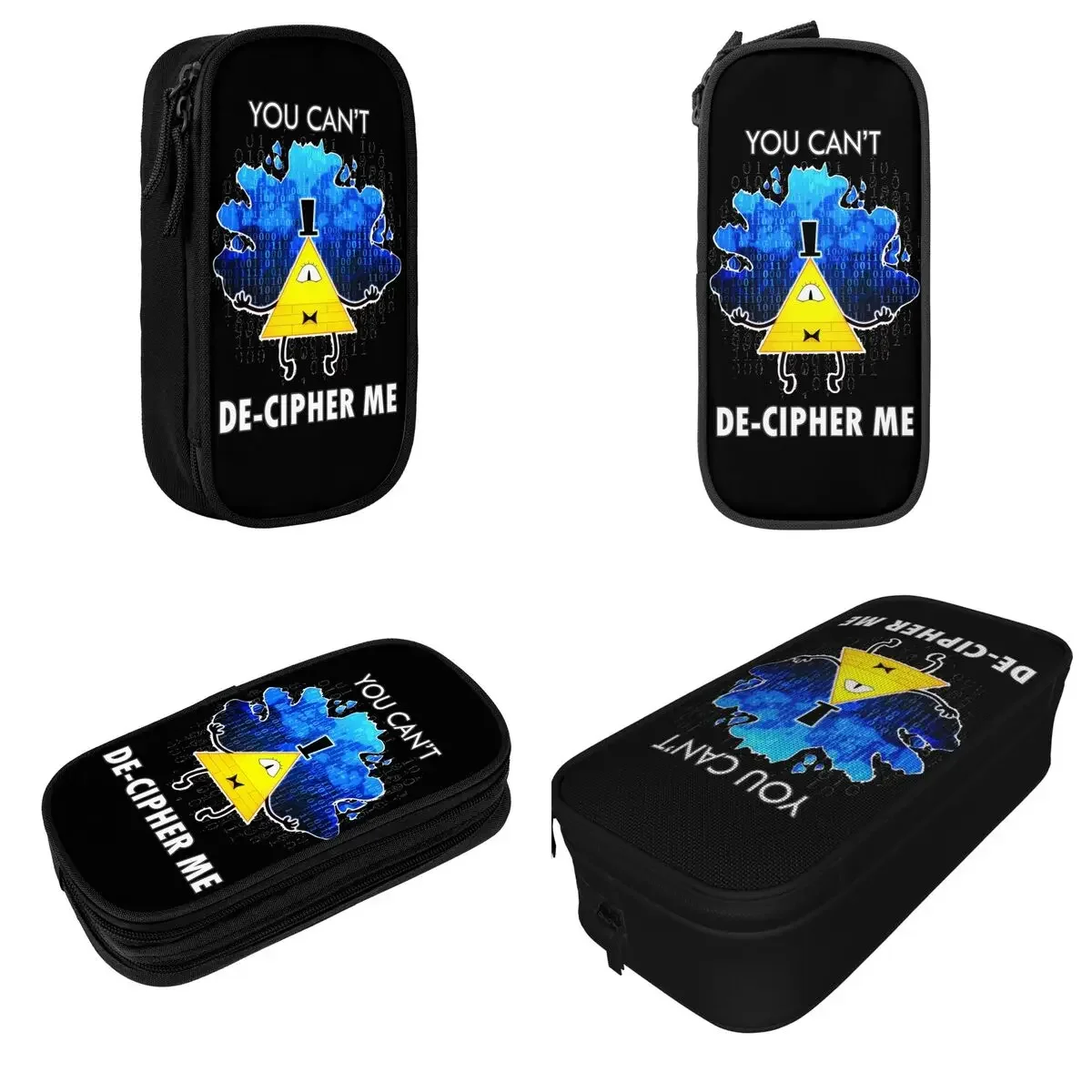 Large-capacity Pen Box Dechiper Bill Cipher Gravitys Falls School Supplies Double Layer Pencil Bag Girl Make Up  Perfect Gift