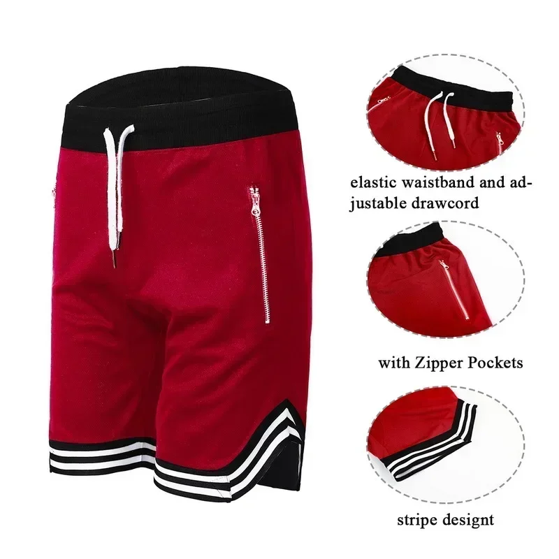 Men Football Running Shorts Quick-drying Fitness Black Double Layer Shorts New Sport Workout Training Short Pants