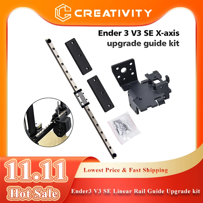 Ender3 V3 SE Linear Rail Guide Upgrade kit X-Axis y Axis Upgrade Kit With Backplate MGN9H 300mm Linear Rail For ender-3 v3 se