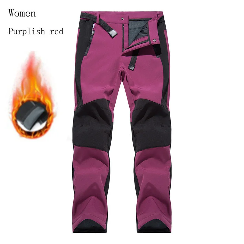 

Women Winter Ski Trekking Warm Pants Climbing Sports Thicken Waterproof Camping Softshell Casual Fleece Hiking Trousers WAP14