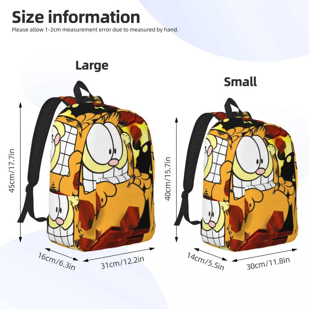 Kawaii Run Knapsack For Work Office Sturdy Shoulder G-GarfieldS College Student Children\'s Bags For Gifts