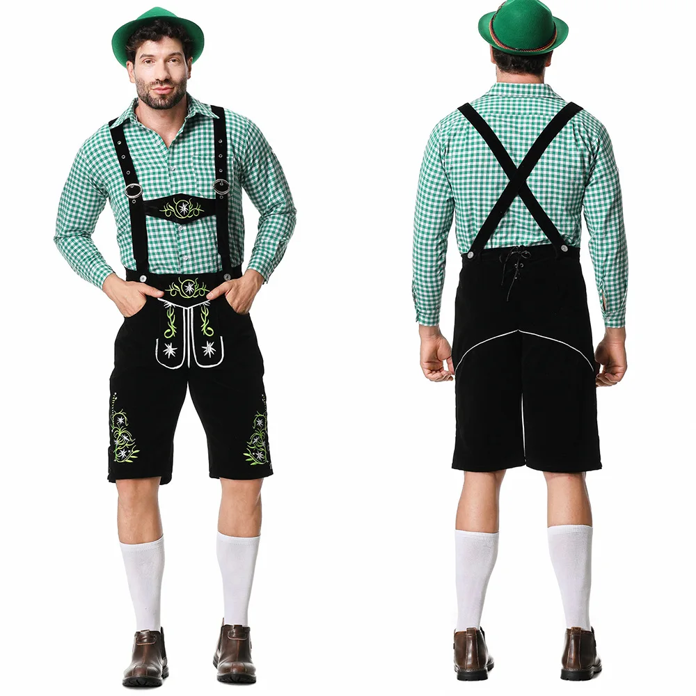 Wholesale Custom Traditional German Outfit Trachten Wear Short Oktoberfest Lederhosen Stylish Bavarian Lederhosen Men